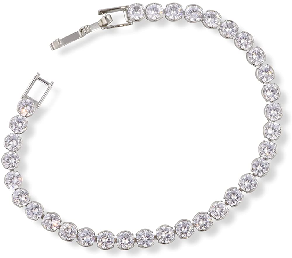 Emerald Park Jewelry Tennis Bracelet AAA Cubic Zirconia Blue Green Pink White