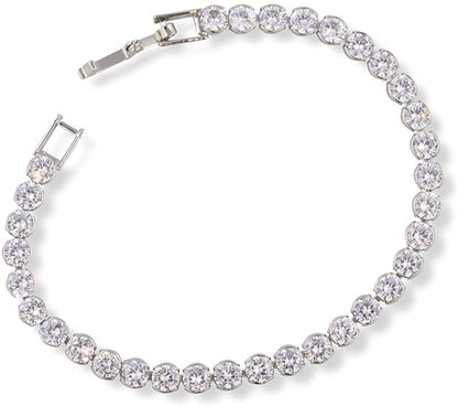 Emerald Park Jewelry Tennis Bracelet AAA Cubic Zirconia Blue Green Pink White