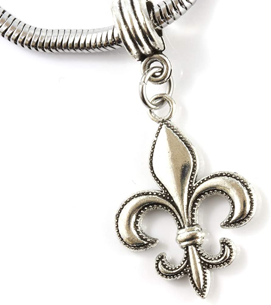 Fleur De Lis Bracelet | Stainless Steel Snake Chain Bracelet