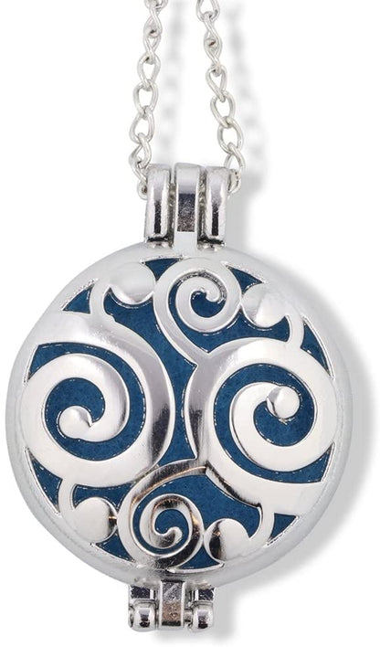 Emerald Park Jewelry Swirls Pendant Aromatherapy Essential Oils Charm Snake Chain Necklace