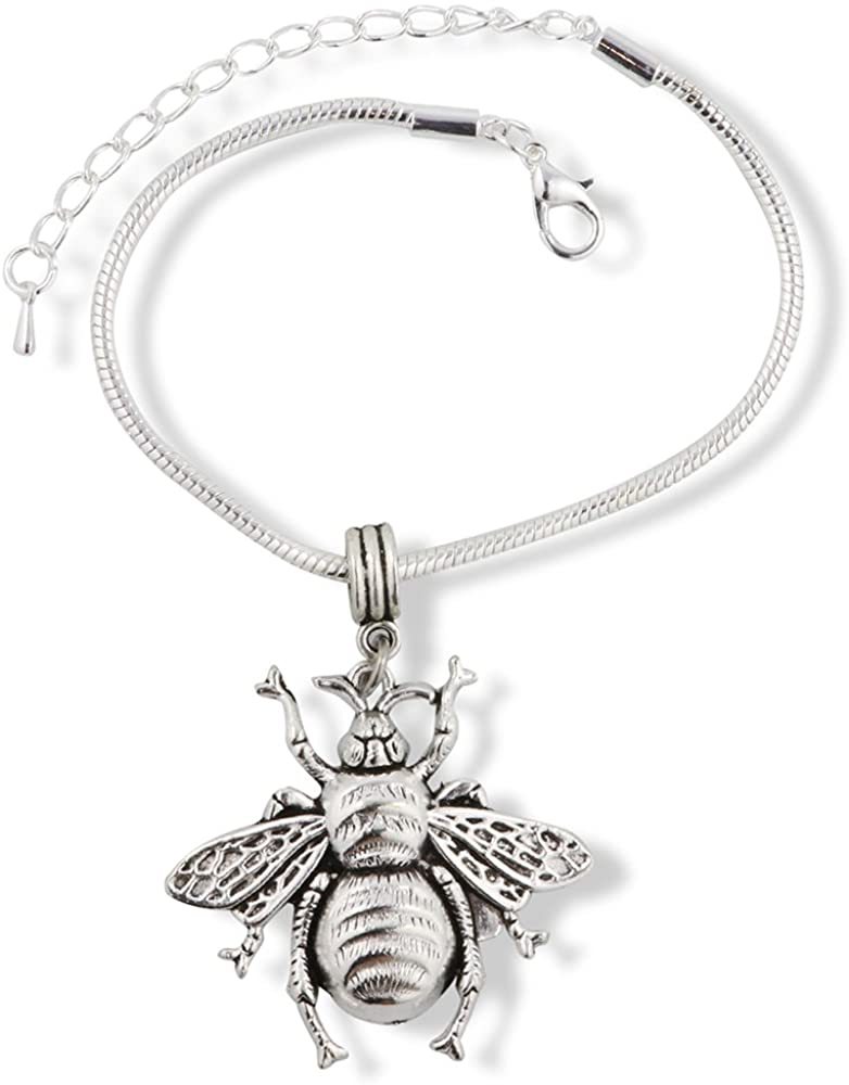 Emerald Park Jewelry Large Fly Insect Bug Snake Chain Charm Bracelet