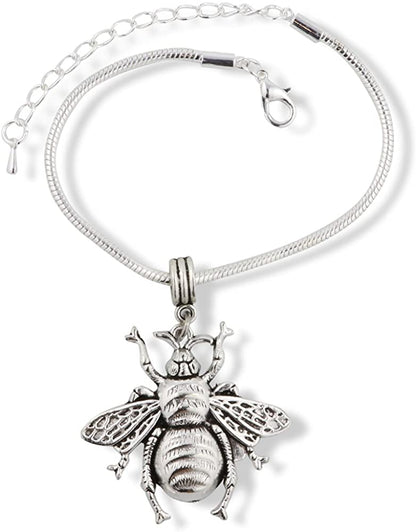 Emerald Park Jewelry Large Fly Insect Bug Snake Chain Charm Bracelet