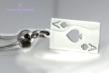 Ace of Spade Pendant | Great 100% STAINLESS STEEL Poker Gifts for Men of an Ace Pendant or Ace of Spades Chain and Spades Jewelry with a Metal Ace Card and Ace Necklace One Piece and Ace Charm