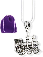 Train Charm Necklace | Train Pendant on a 22 inch Stainless Steel Snake Chain Necklace for Train Lover Gifts and Gifts for Train Lovers Great for Train Party Favors and Train Birthday Decorations