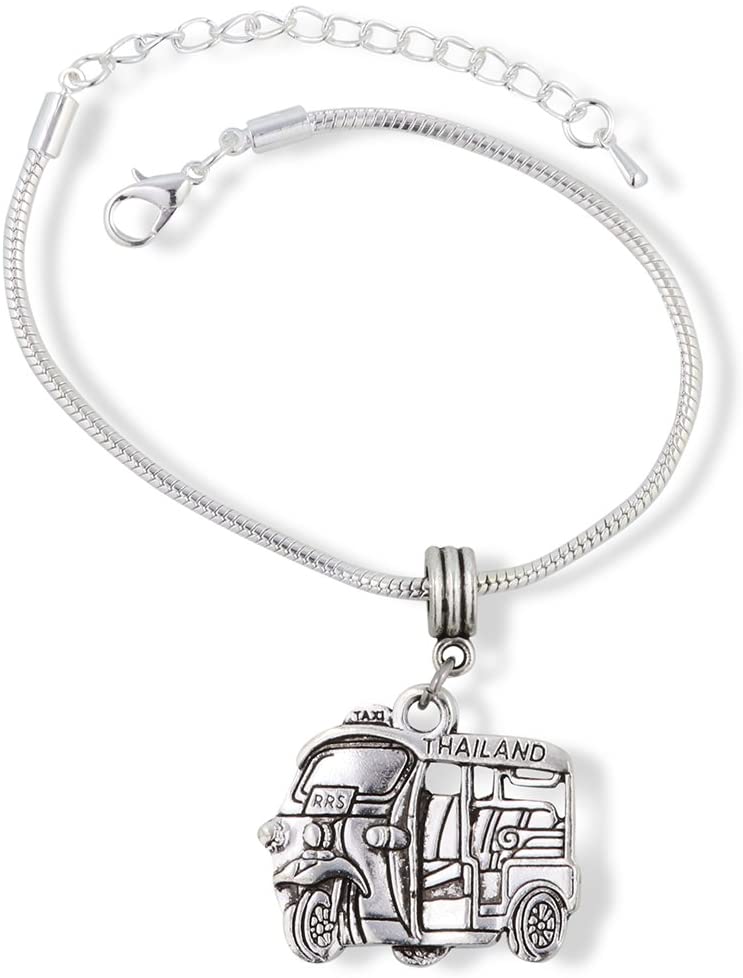 Thailand Tuk Tuk Taxi Snake Chain Charm Bracelet