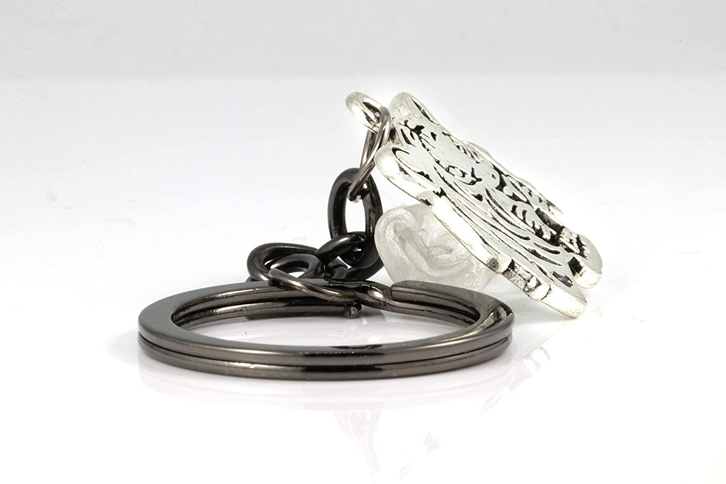 Emerald Park Jewelry Tiger Keychain | A Great Animal Keychain or Tiger Accessories Women and Men will Love, Silver, Large