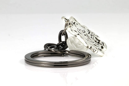 Emerald Park Jewelry Tiger Keychain | A Great Animal Keychain or Tiger Accessories Women and Men will Love, Silver, Large