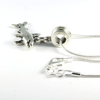 Shark Necklace | Great Shark Gifts for Shark Lovers on a Silver Plated Snake Chain Necklace with a nice Shark Charm of a Great White Shark this is Cool Shark Stuff and awesome Shark Necklaces