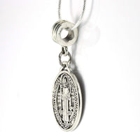 St Benedict Necklace | St Benedict Medals Pendant on a 22 inch Stainless Steel Snake Chain Medallas de Hombre Gift for Men or Women Medalla de San Benito Saint Benedict Necklace of Protection