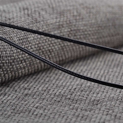 EPJ Treble Clef with Blue Rhinestone on Black Round Rope Necklace