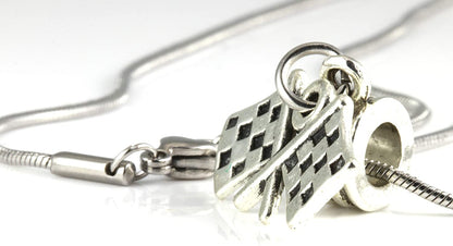 Checkered Flag | Great Racing Gifts for Men and Women Checkered Flag Charm Necklace Pendant of Race Flags Formula 1 Racing or Car Racing Gifts or Motocross Jewelry for Women or Racing Stuff for Fans