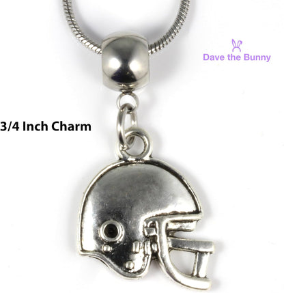 Dave The Bunny Football Necklace - Elegant Stainless Steel Snake Chain with Alloy Charm - Ideal Football Accessories, Perfect Football Stuff, Unique Football Gifts and Football Lovers Gift Ideas