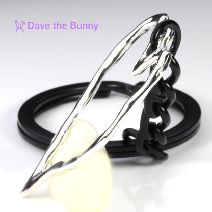Dave The Bunny Heart Keychains for Women - Crooked Heart Cute Keychain Couples will Love