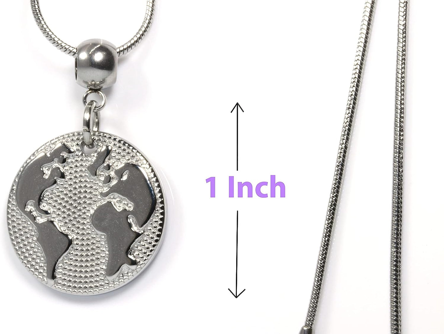Earth Necklace - A Planet Necklace and Cute Graduation Necklace or Earth Globe Necklace and Earth Jewelry or World Map Jewelry for Women and Men as Cute Graduation Gift or travel themed jewelry