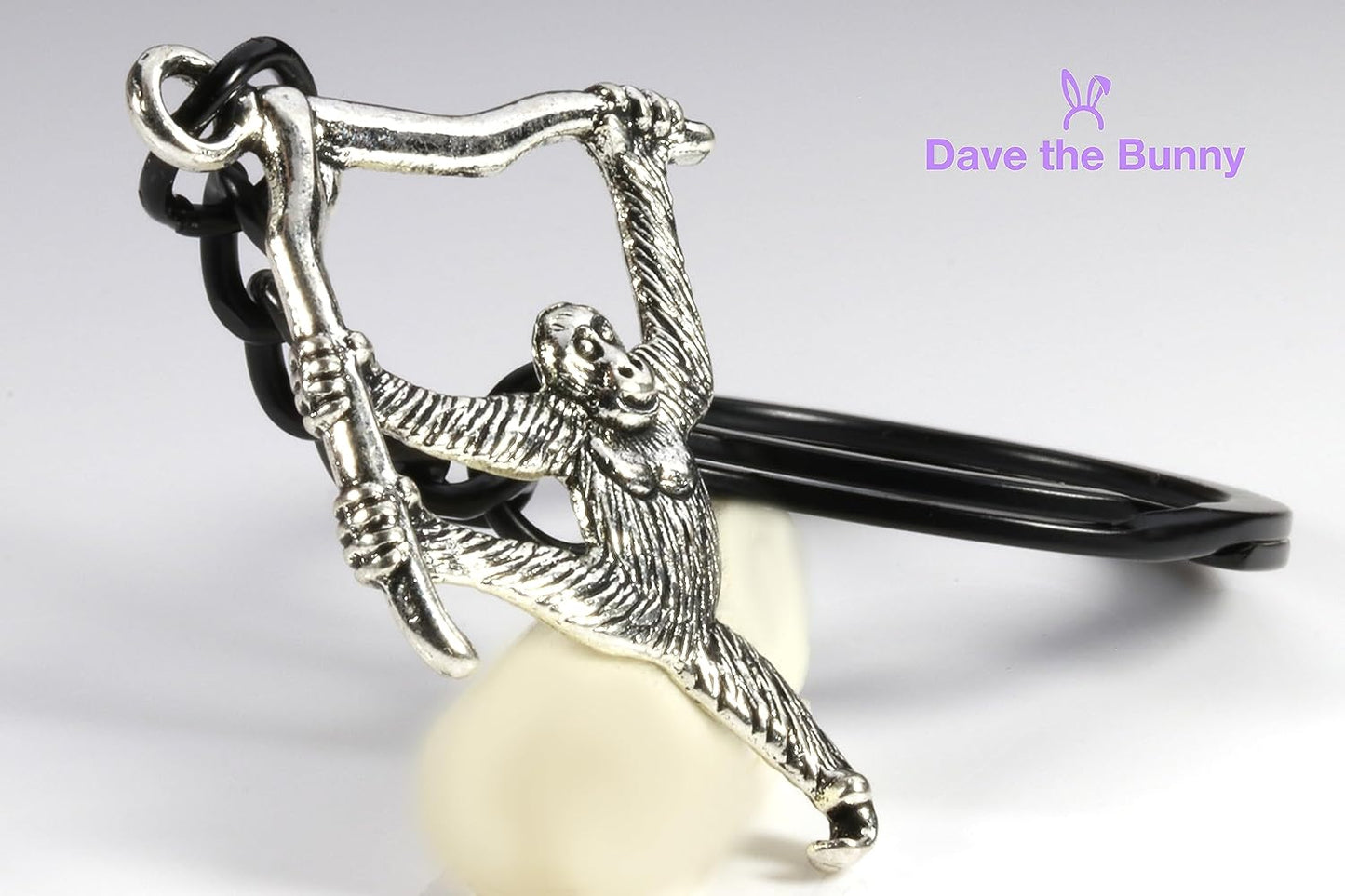 Dave The Bunny Monkey Keychain - Monkey Gifts for Women and Men a Great Animal Keychain