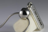 Dave The Bunny Forever Freedom - Freedom Necklace Emotional Freedom Stainless Steel Snake Chain with Alloy Charm - Freedom from OCD and be a Freedom Influencer with Freedom Mastery
