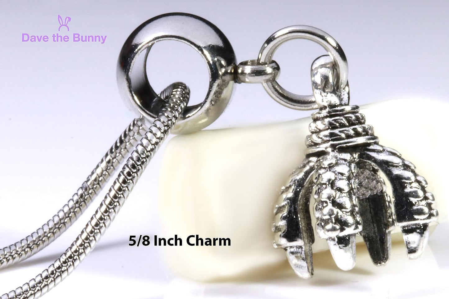 Dave The Bunny Dragon Necklace for Men and Women - Dragon Jewelry for Women of a Great Dragon Claw Necklace