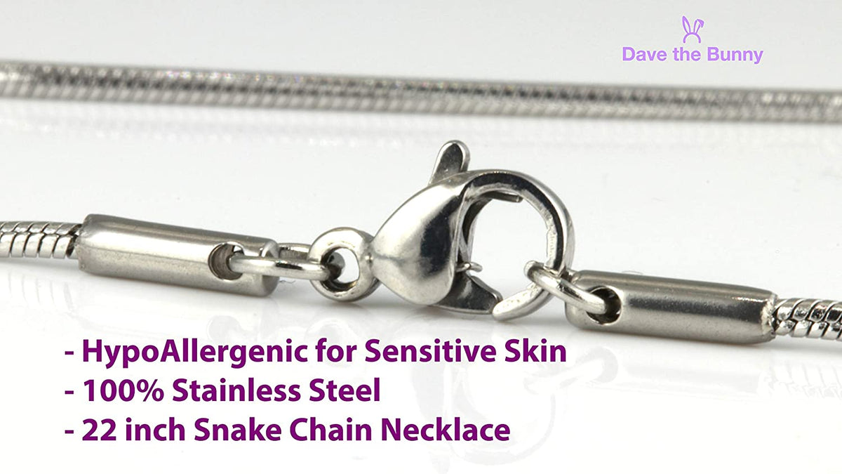 Hamburger Charm Necklace with Stainless Steel Snake Chain
