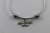 Air Force Mom Bracelet | This Air Force Bracelet is Great for Your Mom or a Mom that you know as Airforce Jewelry is Great to Give to for Air Force Graduation or for Anyone that Loves Military Jewelry