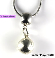 Soccer Stuff - Soccer Ball Charm Necklace Premium Stainless Steel Snake Chain with Alloy Charm, Soccer Ball Design - Ideal Soccer Gifts for Football Ball Enthusiast as Cool Soccer Stuff