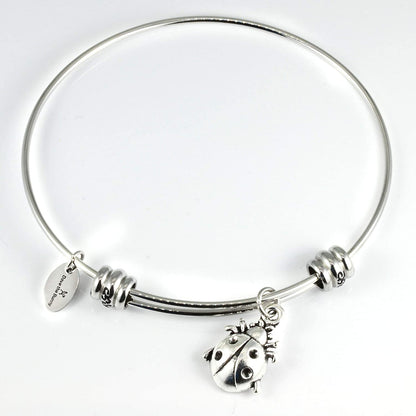 Lady Bug Bracelet for Women | Ladybugs Jewelry Hypoallergenic Stainless Steel Bangle for Sensitive Skin Great Lady Bug Bracelets and Ladybug Things for Women and Ladybug Charm Bracelet for Women