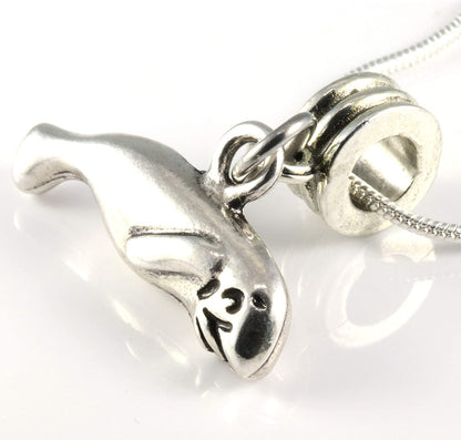 Manatee Charm Snake Chain Necklace