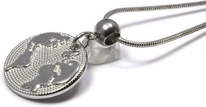 Earth Necklace - A Planet Necklace and Cute Graduation Necklace or Earth Globe Necklace and Earth Jewelry or World Map Jewelry for Women and Men as Cute Graduation Gift or travel themed jewelry