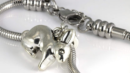 Rabbit Bracelet for Women | A Rabbit Gift with a Bunny Rabbit Charm on a Hypoallergenic Stainless Steel Snake Chain Bracelet Great Rabbit Gifts for Women or Men or Rabbit Jewelry as the Rabbit Gift