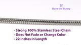 Dave The Bunny Garden Jewelry - Rake Necklace Flower Gardening Stainless Steel Snake Chain with Alloy Charm - Perfect Gardening Tool Necklace for Garden Landscape Design Enthusiasts