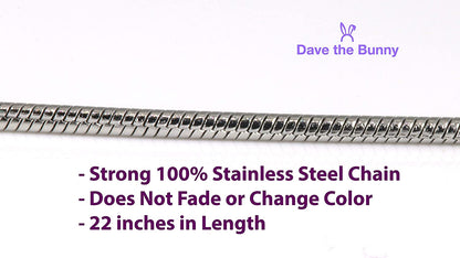 Hamburger Charm Necklace with Stainless Steel Snake Chain