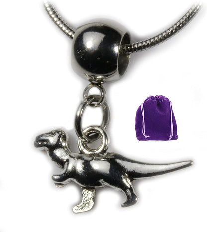 Trex Dinosaur Necklace for Women - 100% Stainless Steel Chain, Unique and Fun Necklaces for Adults, Perfect Dinosaur Gifts for Men and Women who Love Cute Dinosaur Stuff and Trex Accessories