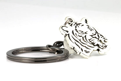 Emerald Park Jewelry Tiger Keychain | A Great Animal Keychain or Tiger Accessories Women and Men will Love, Silver, Large
