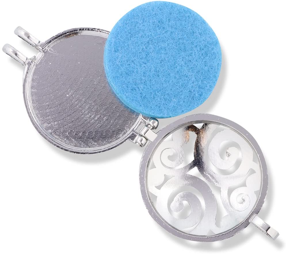 Emerald Park Jewelry Swirls Pendant Aromatherapy Essential Oils Charm Snake Chain Necklace