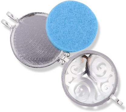 Emerald Park Jewelry Swirls Pendant Aromatherapy Essential Oils Charm Snake Chain Necklace