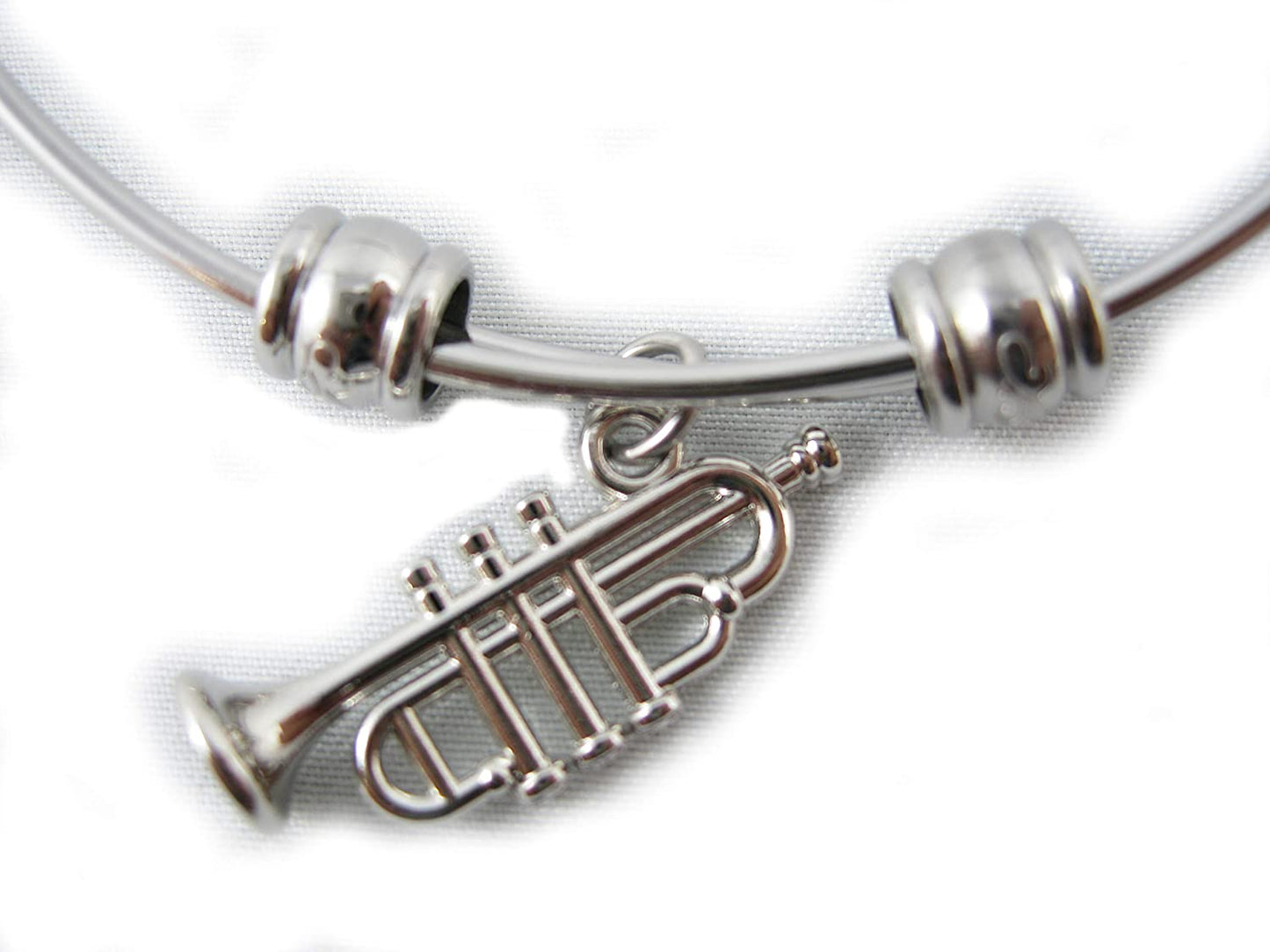 Trumpet Gifts | Trumpet Charm Bangle Bracelet Accessories Hypoallergenic Stainless Steel Trumpet Jewelry and Trumpet Charm for Marching Band Jewelry Gift for Women and Men and Music Gifts