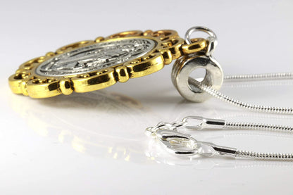 Saint Benedict Medal | St Benedict Medals for Saint Necklace for Men or Women This San Benito Medal or Medalla de San Benito is Great as a Gift for Religious Pendants for Men or Women of San Benito