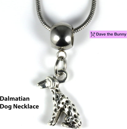 Dalmatian Dog Necklace - Dalmatian Decor 101 Dalmatians Inspired Stainless Steel Snake Dog Mom Necklace or Dog Chain Necklace with Alloy Charm, Elegant Dog Necklace Accessory for Canine Fashion