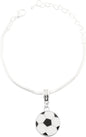 Emerald Park Jewelry Soccer Ball Black and White Snake Chain Charm Bracelet