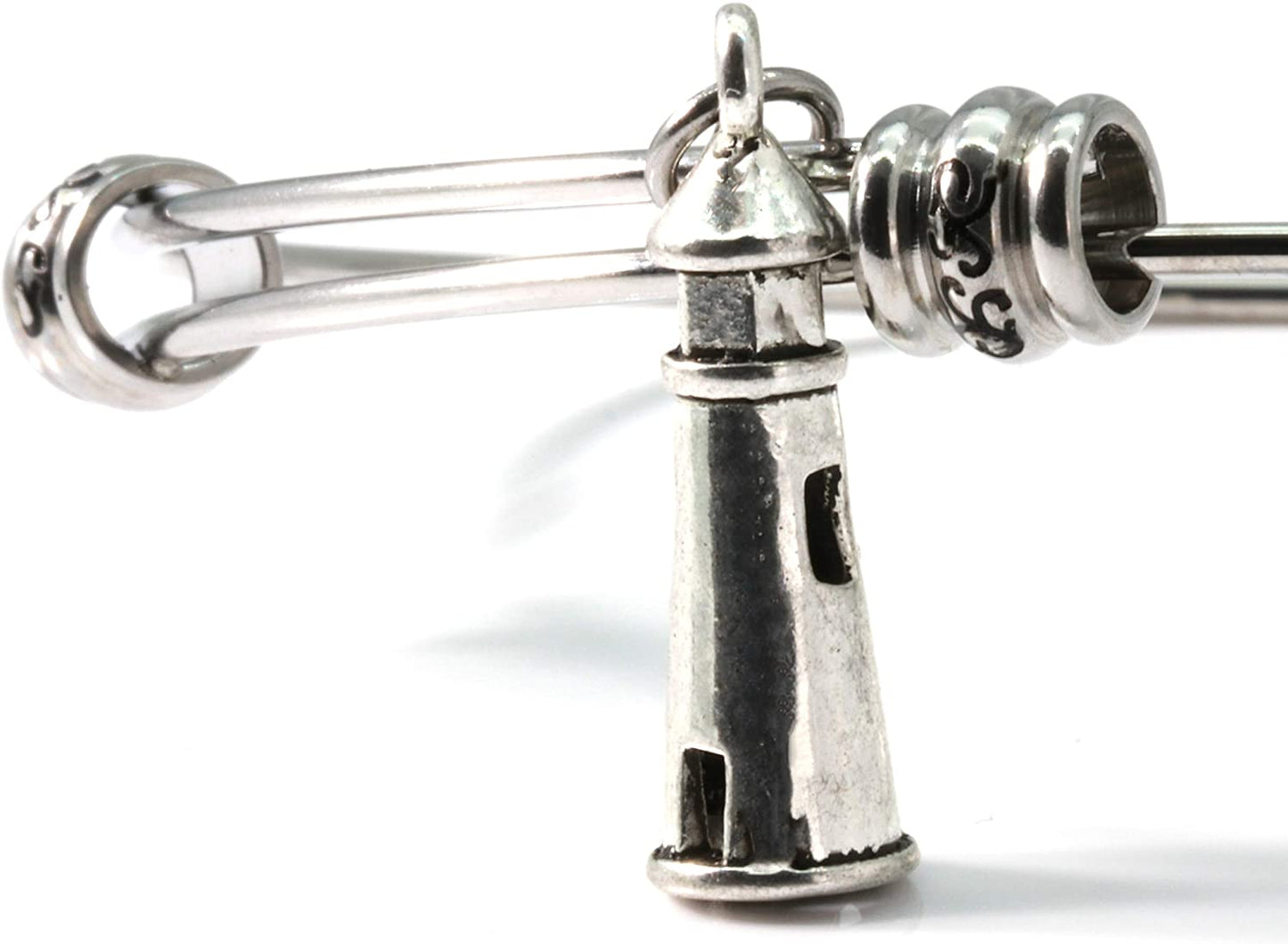 Lighthouse Bracelet | Hypoallergenic Stainless Steel Lighthouse Jewelry for Women with a Hope Charm and Light of Hope Symbol a Great Gift for Women and Men that need a Beacon Lighthouse for Guidance