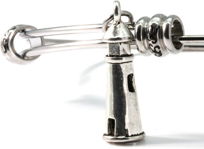 Lighthouse Bracelet | Hypoallergenic Stainless Steel Lighthouse Jewelry for Women with a Hope Charm and Light of Hope Symbol a Great Gift for Women and Men that need a Beacon Lighthouse for Guidance