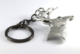 Emerald Park Jewelry Deer Keychain | Deer Antler Keychain for Men and Women Great Camping Gadgets and Country Boy Gifts for Men Hunting Keychain or Antler Keychains for Her and Fun Hunting Gadgets or a Camping Gadget, Silver, Large
