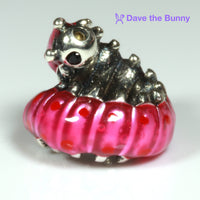 Caterpillar Charm - Compatible with Pandora Charm Clearance or Compatible with Cute Pandora Charms a Nice Insect Charm Goes with Butterfly Charms for Bracelets or Butterfly Necklaces and Pendants