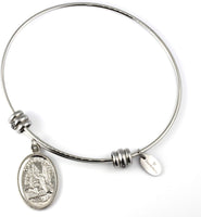 Archangel Michael | Protection Bracelets for Women Stainless Steel St Michael Bangle of Religious Jewelry for Women of Saint Michael or San Miguel Arcangel Protection Bracelet for Men and Women