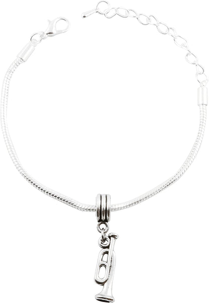 Emerald Park Jewelry Bugle Music Instrument Snake Chain Charm Bracelet