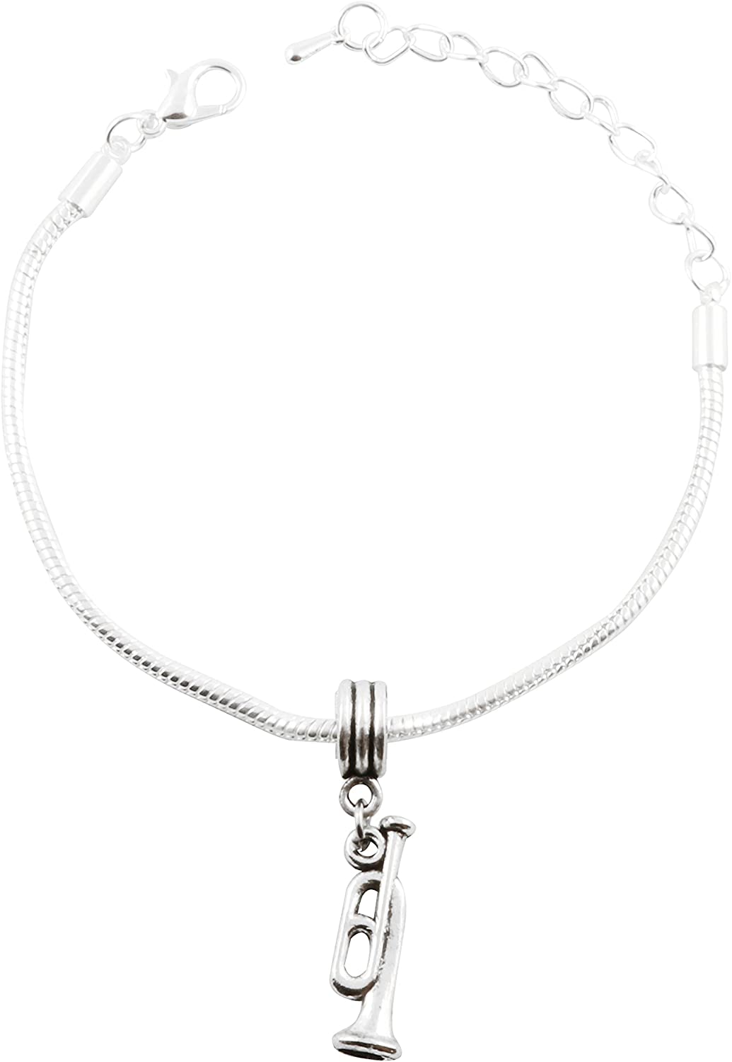 Emerald Park Jewelry Bugle Snake Chain Charm Bracelet