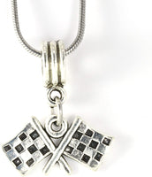 Checkered Flag | Great Racing Gifts for Men and Women Checkered Flag Charm Necklace Pendant of Race Flags Formula 1 Racing or Car Racing Gifts or Motocross Jewelry for Women or Racing Stuff for Fans