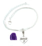 Band Text with a Music Note on a Heart Snake Chain Charm Bracelet