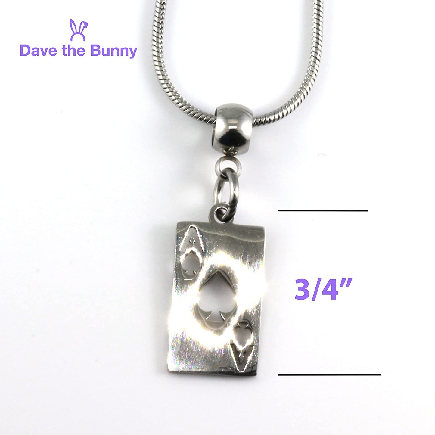 Ace of Spade Pendant | Great 100% STAINLESS STEEL Poker Gifts for Men of an Ace Pendant or Ace of Spades Chain and Spades Jewelry with a Metal Ace Card and Ace Necklace One Piece and Ace Charm