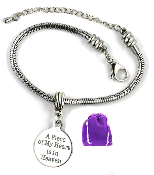 A Piece of My Heart Bracelet | Stainless Steel Snake Chain Bracelet