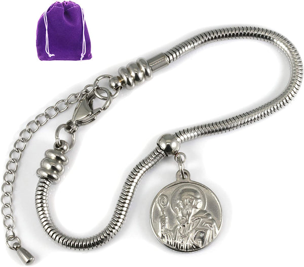 St Benedict Bracelets | 100 % STAINLESS STEEL Saint Benedict Bracelet or San Benito Bracelet Great St Benedict Medals These are Women and Men Saint Bracelets or Medals for Men Women Benitos Santos